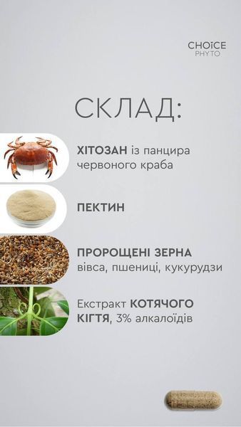 ХІТОЗАН + для детоксикації організму Choice PHYTO 00100 фото