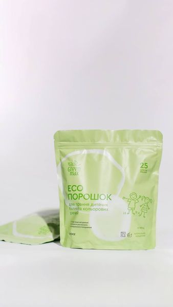 ЕКО порошок для прання дитячих білих та кольорових речей Choice Green max 1 кг 00062 фото