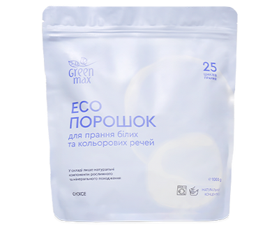 ЕКО порошок для прання білих та кольорових речей Choice Green max 1 кг 00063 фото